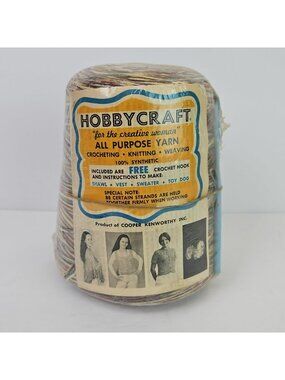 Hoppy Craft 100% Synthetic Yarn Cooper Kenworthy Vintage Crochet Hook New Sealed